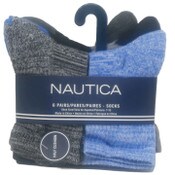Wholesale - 6pk NAUTICA LOGO CREW SOCKS SIZE 4-6, UPC: 193159218867